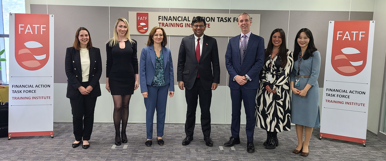 Staff of The GFMSA Training Institute Busan with GFMSA Executive Secretary Violaine Clerc and GFMSA President T. Raja Kumar